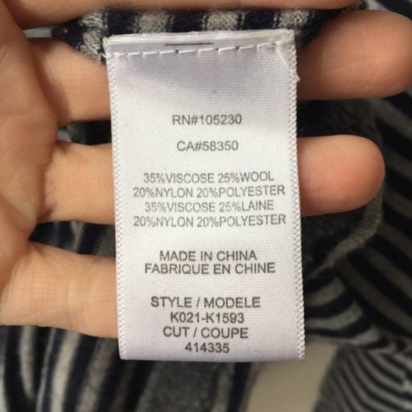 Joie V-Neck Stripe Wool Blend Tunic Sweater - Picture 4 of 8